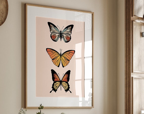 Butterfly Wall Art Boho Minimalist Prints Modern Art Bohominimalistdecor Butterfly Art