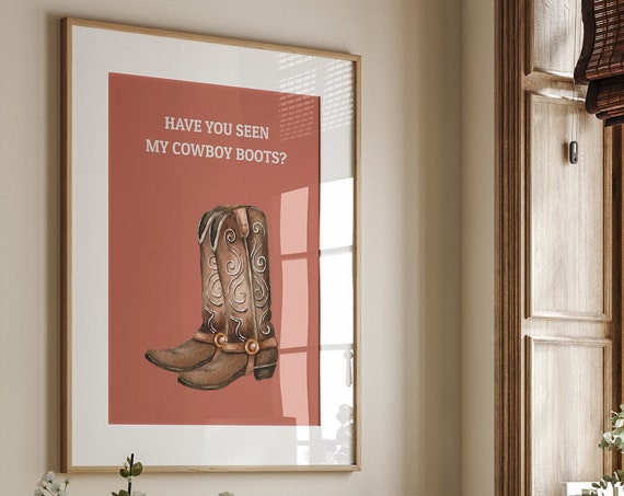 Western Style Art Print Boho Minimalist Prints Modern Art Bohominimalistdecor Cowboy Art File
