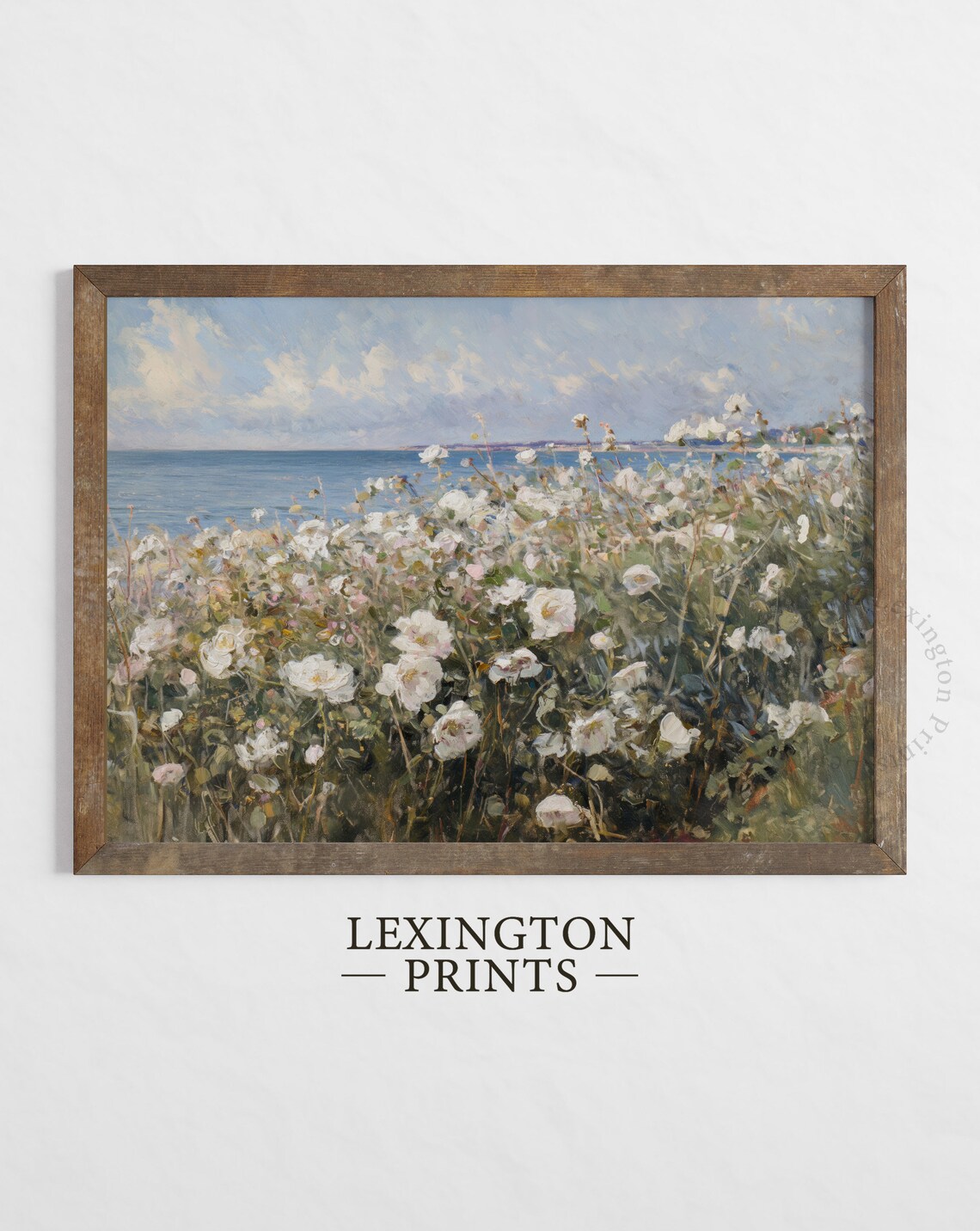 Coastal Wildflower Field Landscape, Vintage Art Print - Image 4