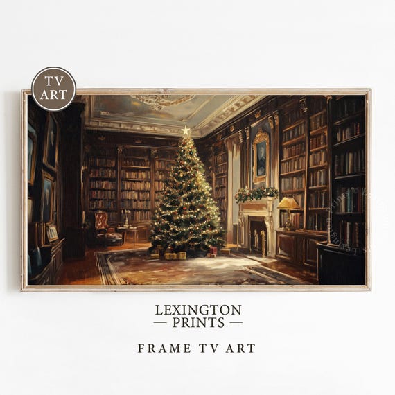 Moody Christmas Tv Art Victorian Christmas Frame Tv Art Christmas Tree Living Room Holiday Decor Winter Tv Art Seasonal Decor 929