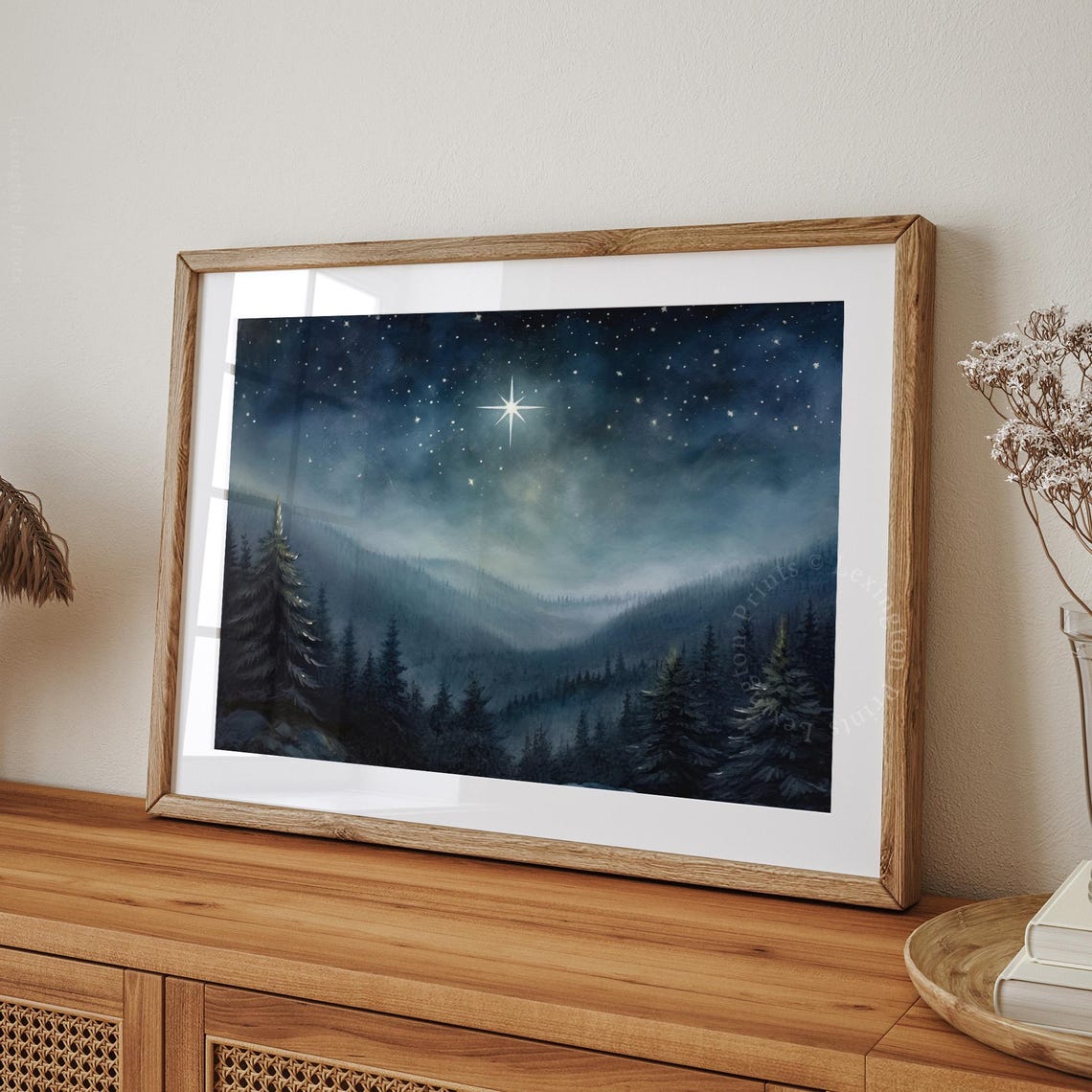 Christmas Star Christian Wall Art Christian Cross Art Christmas Wall Art Christmas Print Oil Painting Christian Jesus Art Nativity Star 397 - Image 6