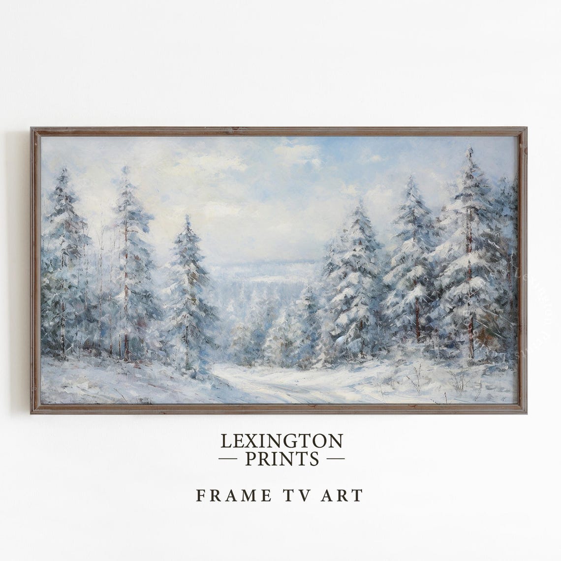 Snowy Evergreen Forest Winter Landscape Bright Morning Frame TV Poster - Image 4