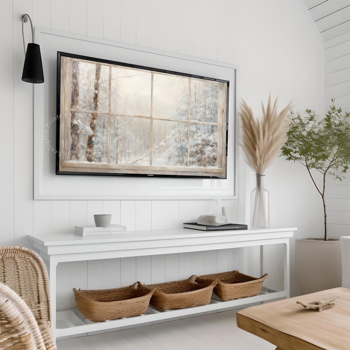 Snowy Window Christmas Forest Art Print, Cottagecore - Image 7