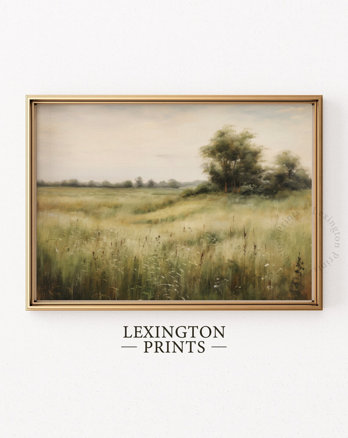 Moody Wildflower Field Vintage Landscape Art Print - Image 6