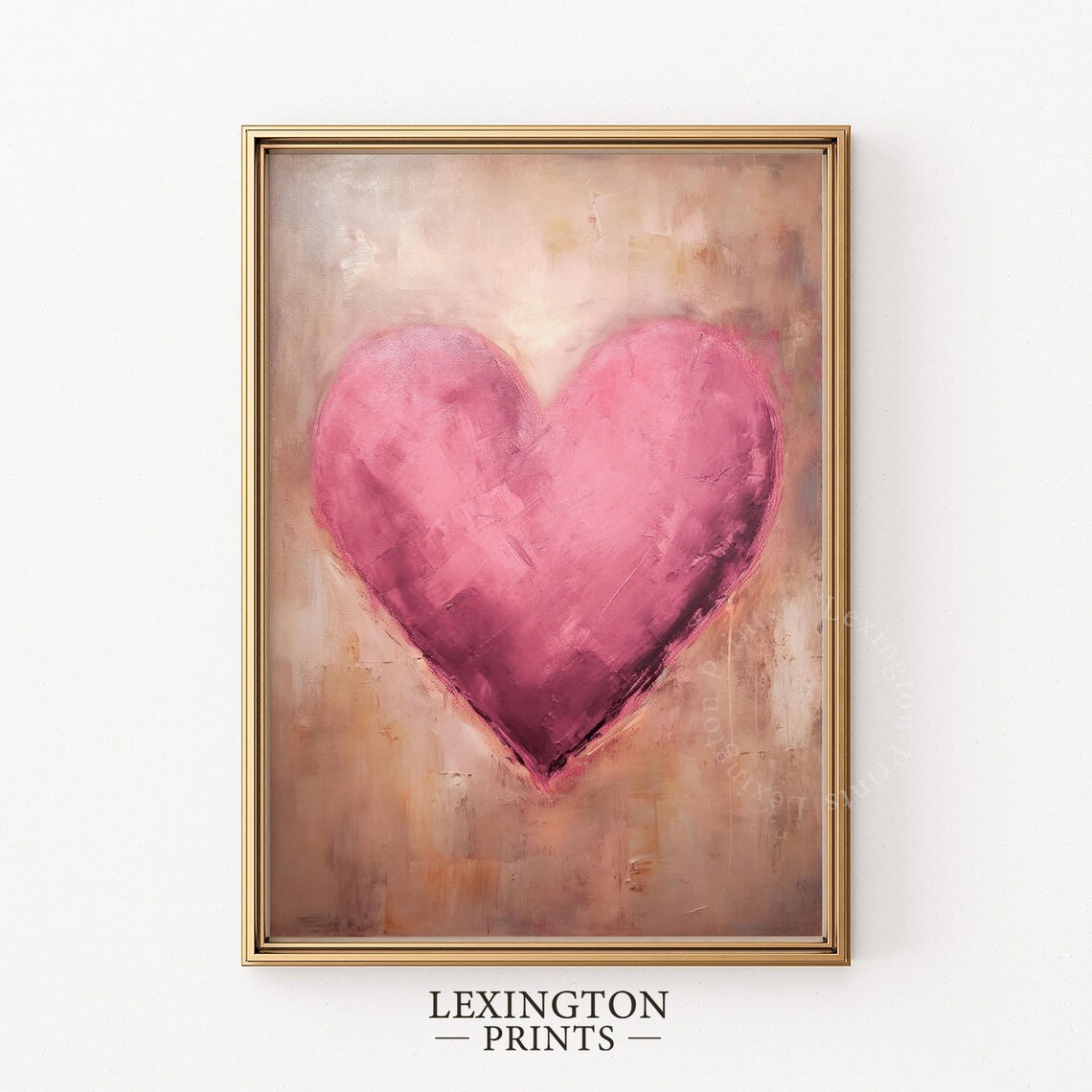 Valentines Pink Heart Print, Vintage Wall Art - Image 6
