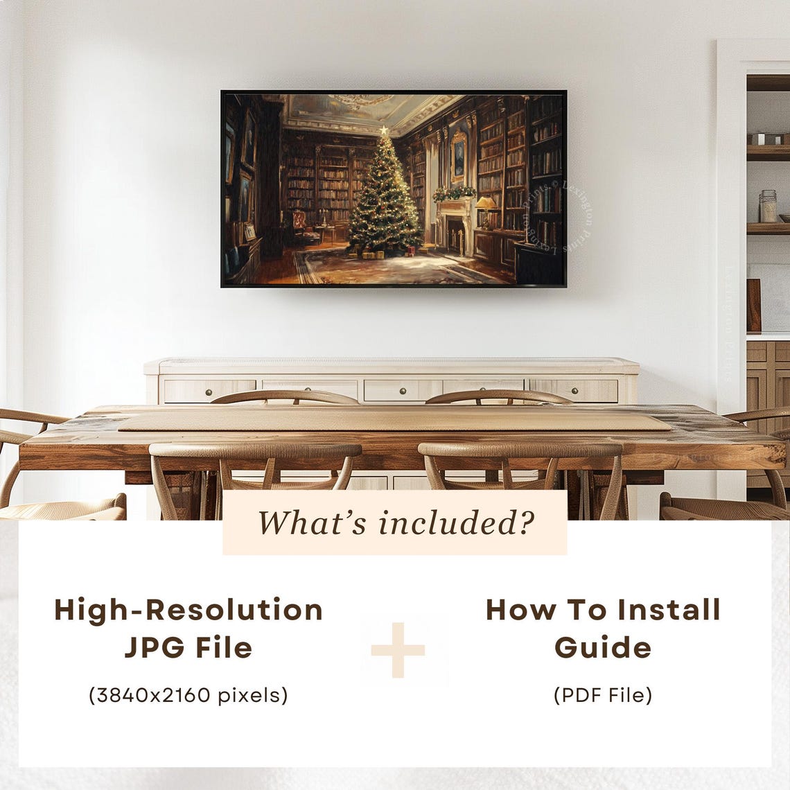 Moody Christmas Tv Art Victorian Christmas Frame Tv Art Christmas Tree Living Room Holiday Decor Winter Tv Art Seasonal Decor 929 - Image 5