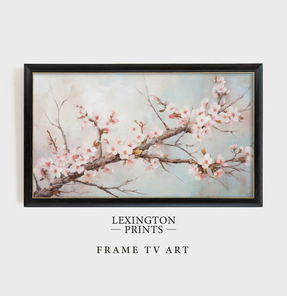 Pink Cherry Blossom Branches Against Soft Blue Sky Spring Poster - Image 4