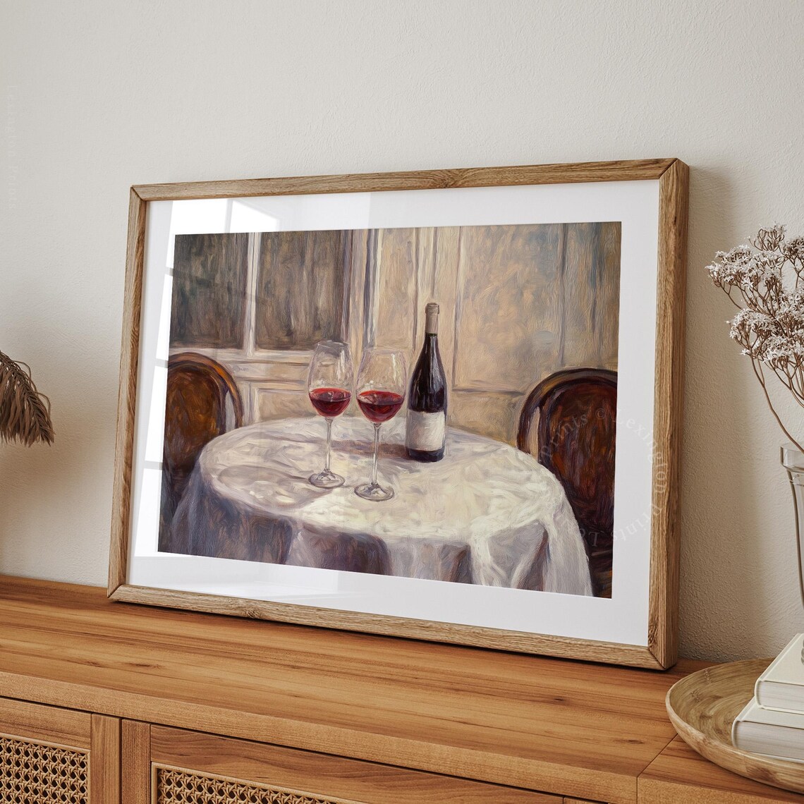 Vintage Wine Glass Print Farmhouse Wall Art French Country Decor Kitchen Wall Art Red Wine Print Bar Cart Prints Valentines 999 - Image 7