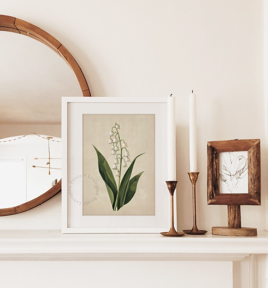 Lily Of The Valley Botanical White Flower Vintage Print Farmhouse - Image 7