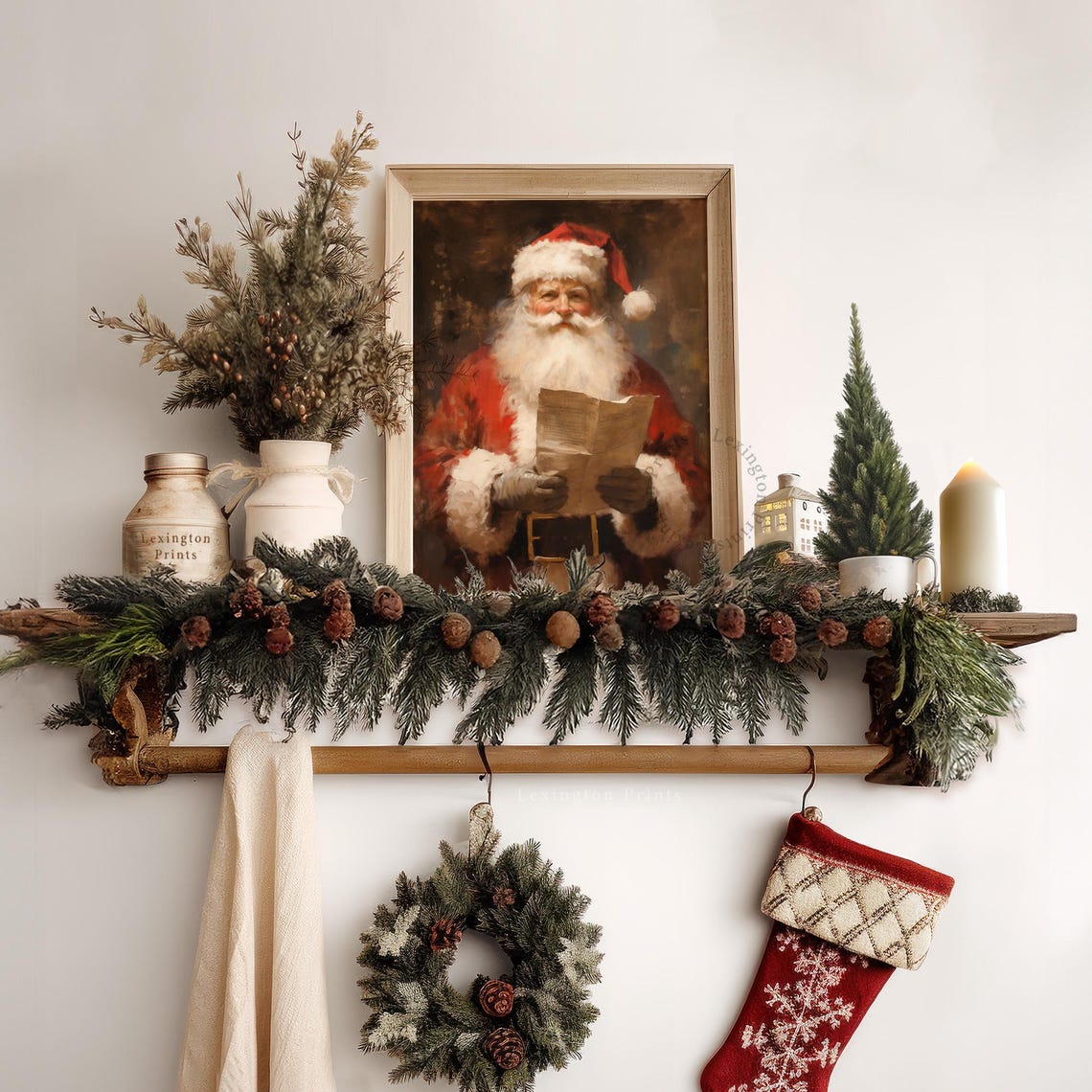 Vintage Christmas Wall Art Christmas Santa List Christmas Oil Painting Holiday Winter Print Santa Christmas Print Art Academia 405 - Image 6
