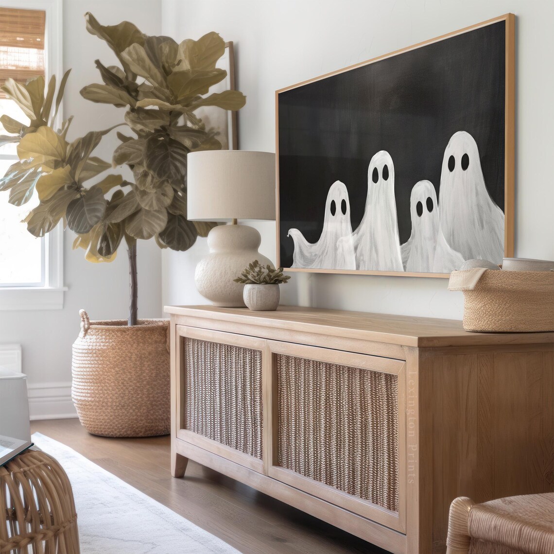 Ghost Family Halloween Frame Tv Art Ghost Tv Art Halloween Tv Art Minimalist Black White Tv Art Fall Tv Art Halloween Party Decor 760 - Image 7