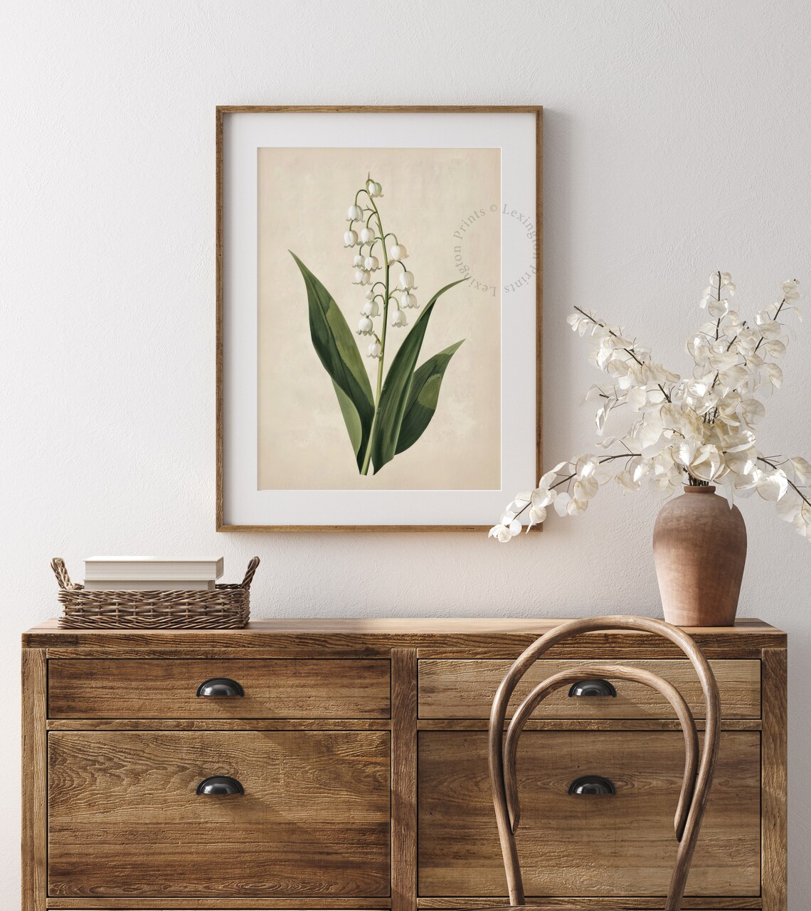 Lily Of The Valley Botanical White Flower Vintage Print Farmhouse - Image 4