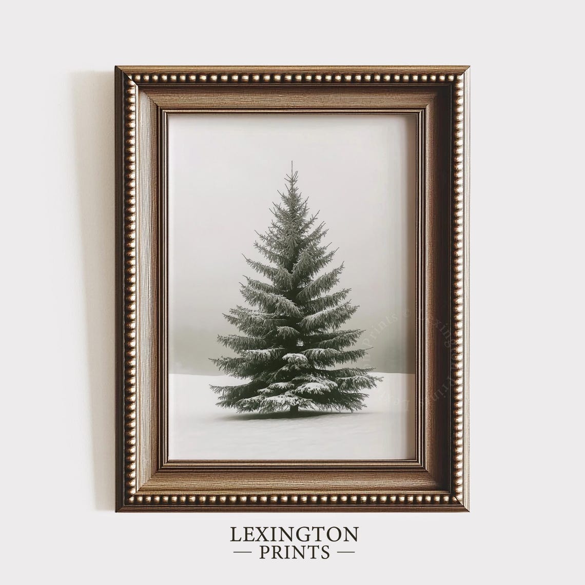 Snowy Lone Pine Tree Minimalist Winter Forest Landscape Decor Poster - Image 4