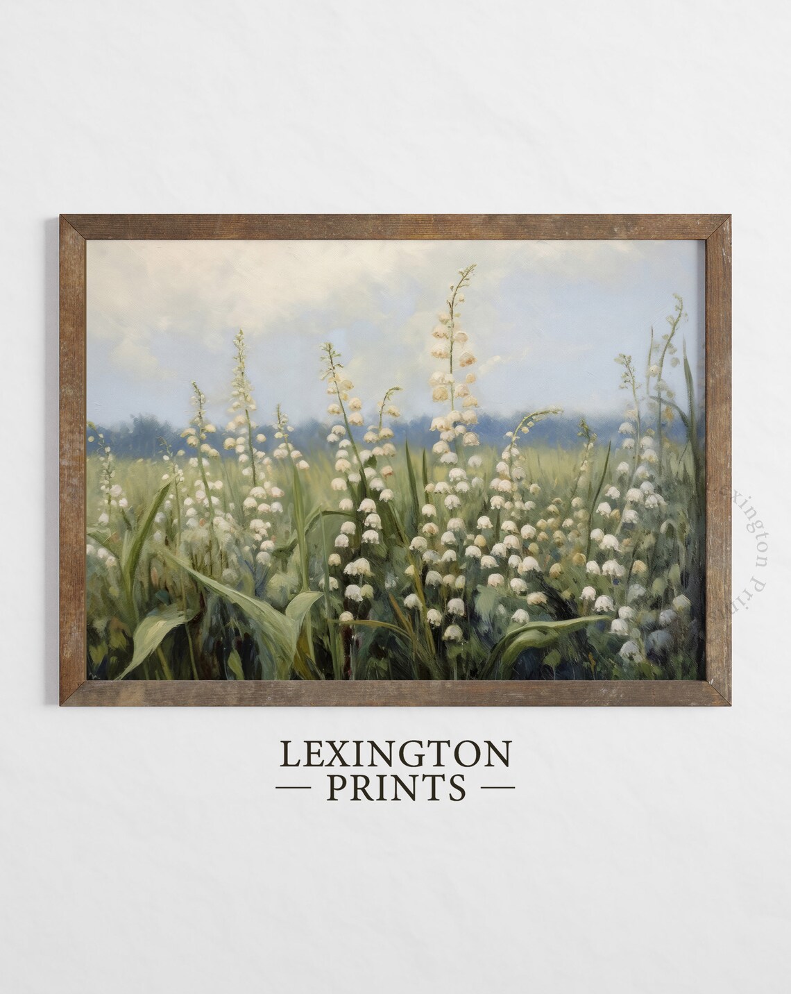 Lily of the Valley Meadow Vintage Spring Floral Painting Poster - Image 2