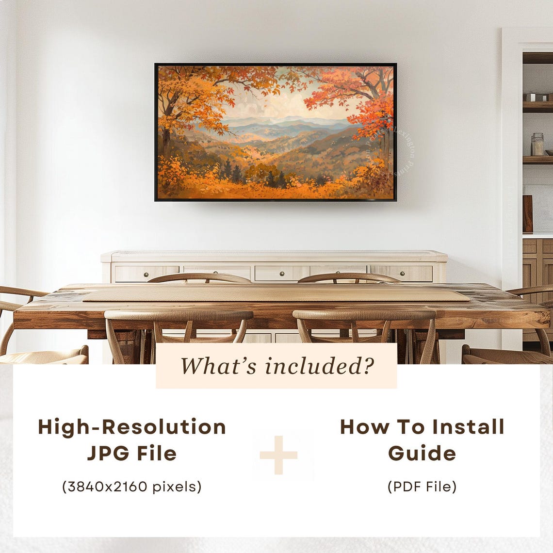 Fall Forest Mountain Valley in Autumn Colors Frame TV Art Poster - Image 6