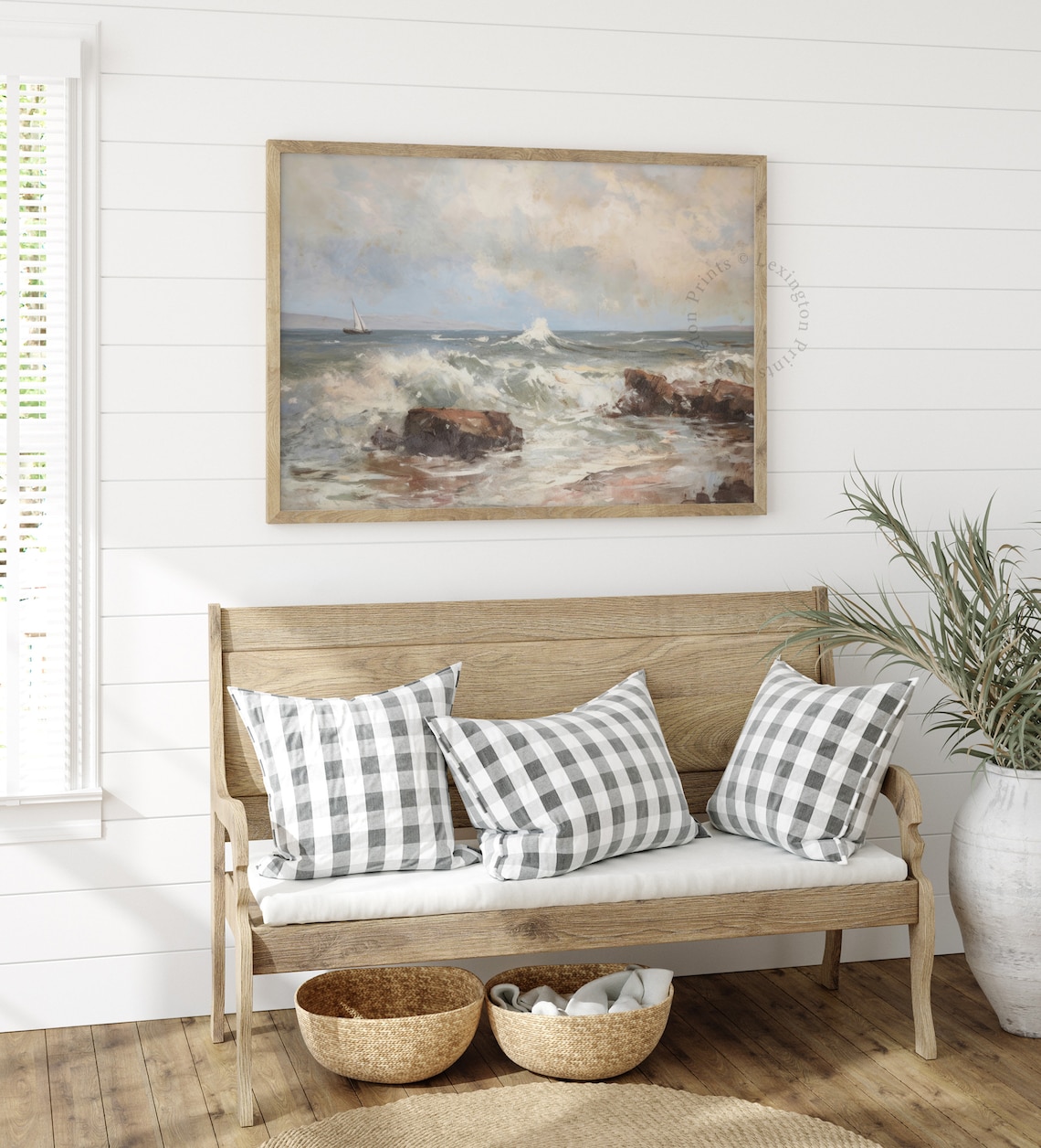 Sailboat Rocky Coast Ocean Waves Classic Seascape Painting Poster - Image 7