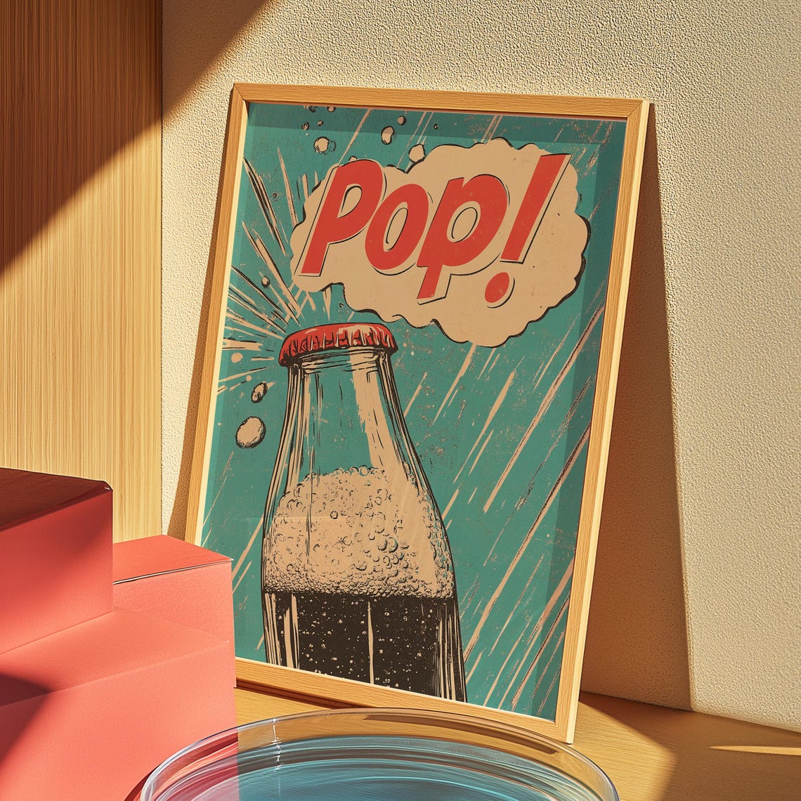 Vintage Soda Bottle Pop Retro Comic Advertising Pop Art Poster - Image 3