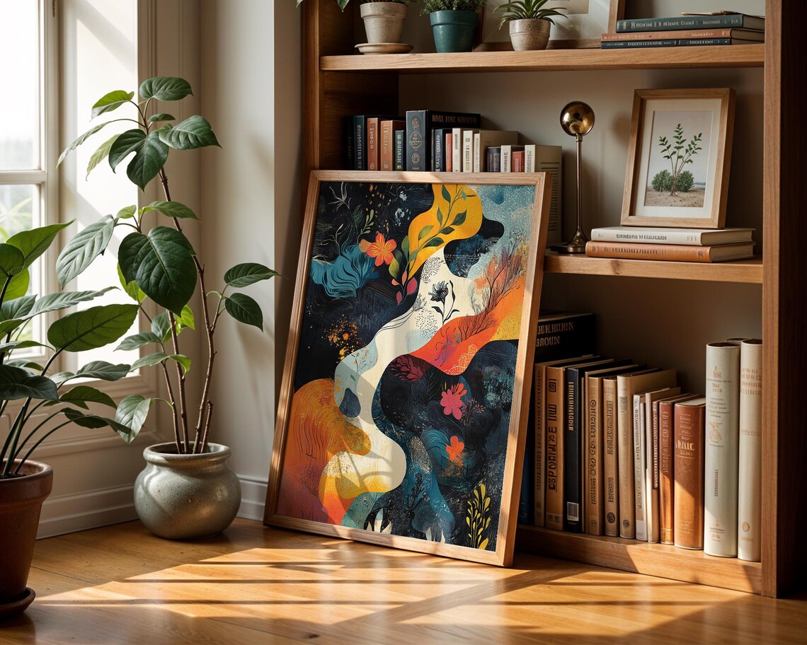 Abstract Nature Vibrant Earthy Botanical Surreal Colorful Art Print - Image 5