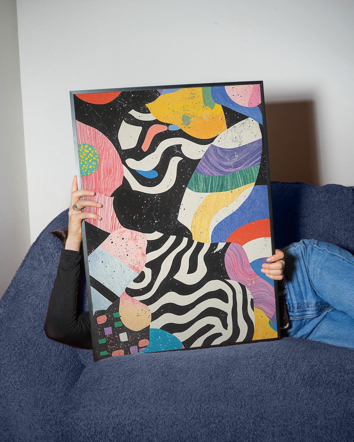 Bold Colorful Abstract Collage Pop Art Playful Shapes Poster