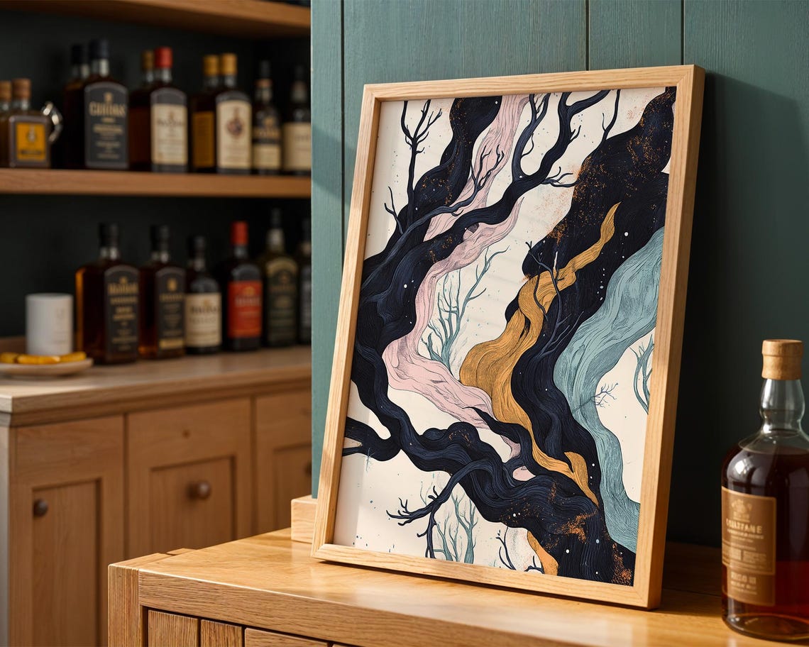 Organic Flow Art Print Abstract Tree Branches Modern Nature Wall Decor Illustration - Image 5
