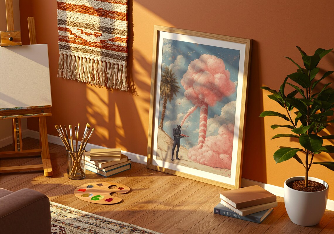 Surreal Candy Cloud Whimsical Desert Scene - Image 4