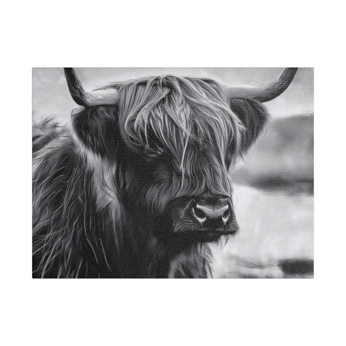 Rustic Cow Art Print, Highland Cow Farmhouse Decor - Image 2