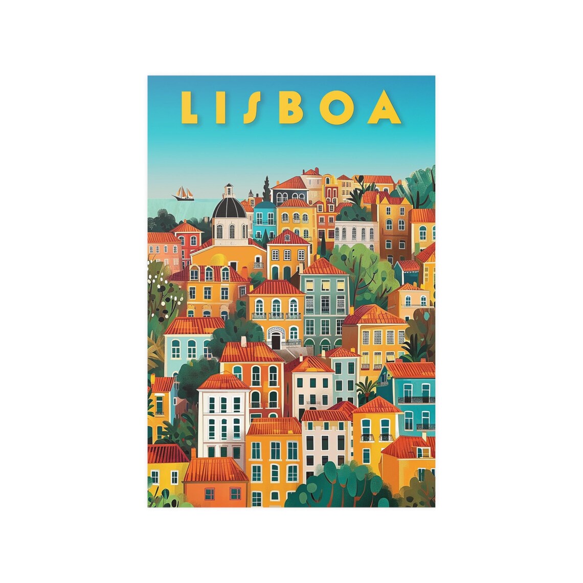 Lisbon Travel Print Portugal Wall Art Print