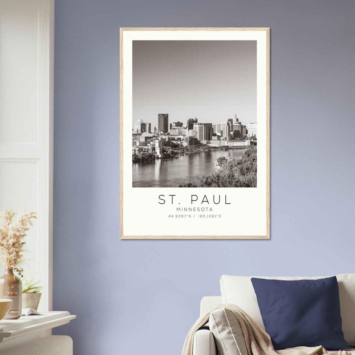 St. Paul Minnesota Mississippi River Skyline Photo Travel Poster - Image 2