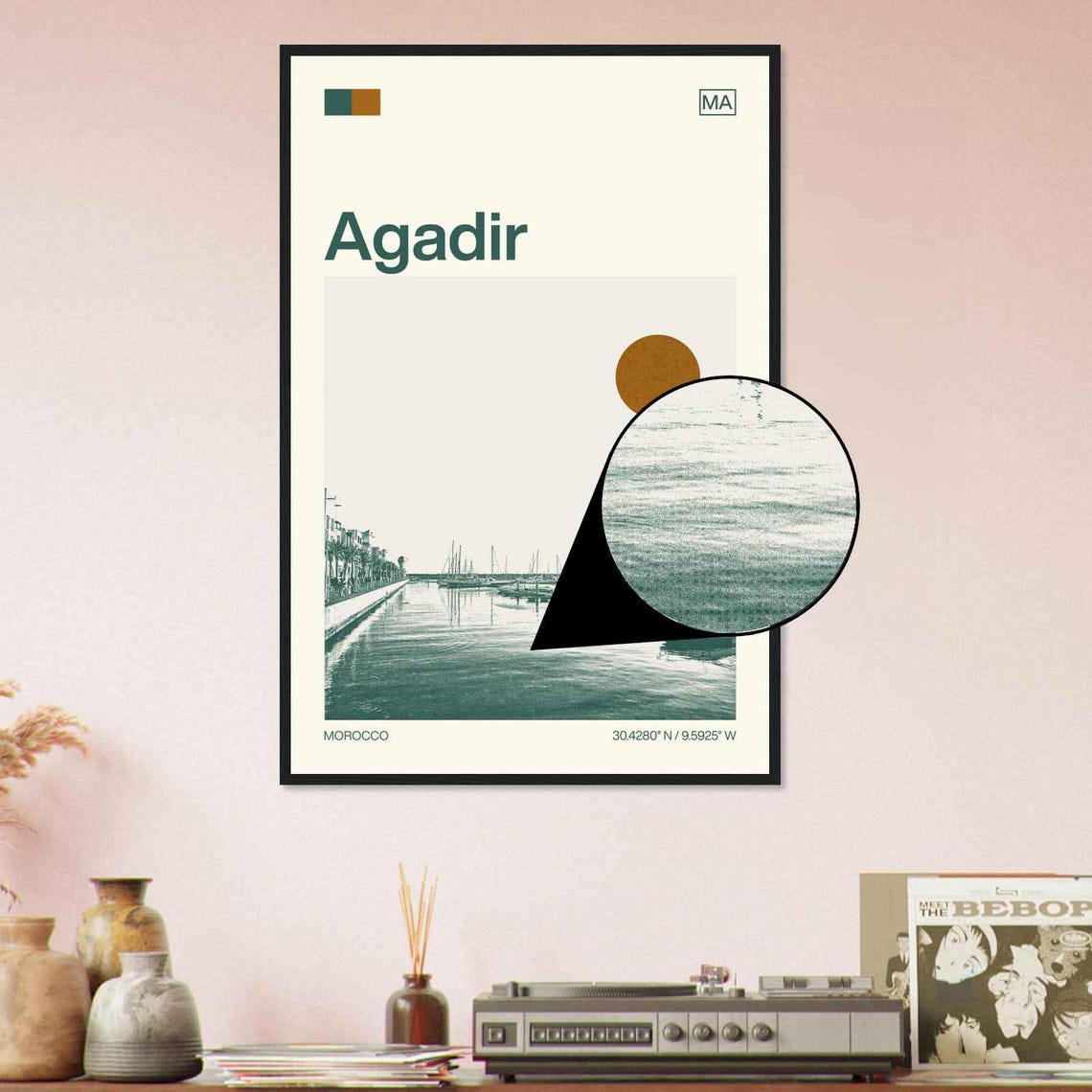 Agadir Morocco Minimalist Monochrome Travel Photo Poster - Image 4