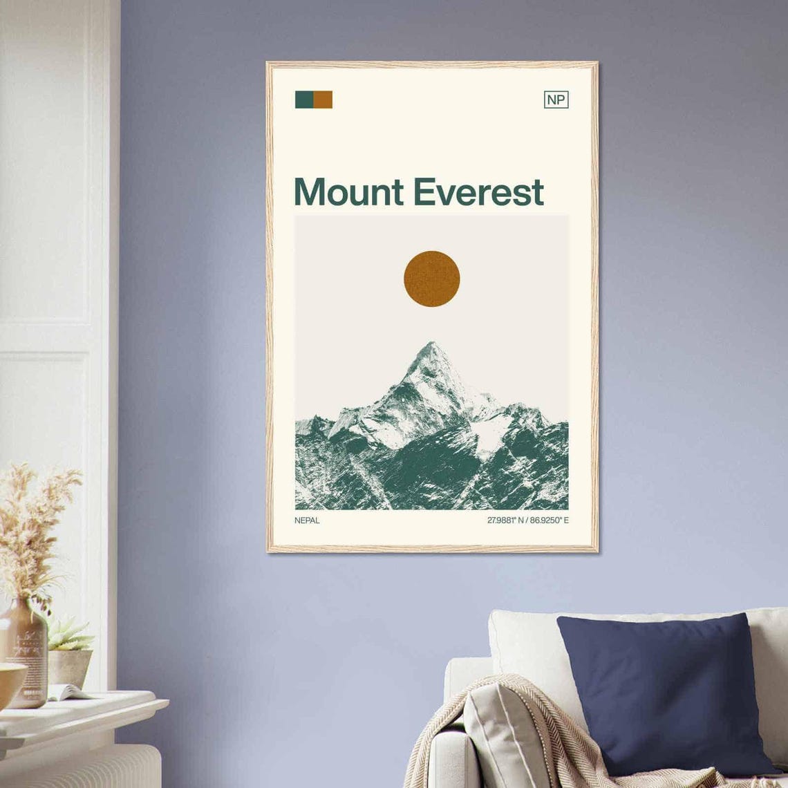 Mount Everest Nepal Himalaya Snow Peak Minimalist Travel Poster - Image 2