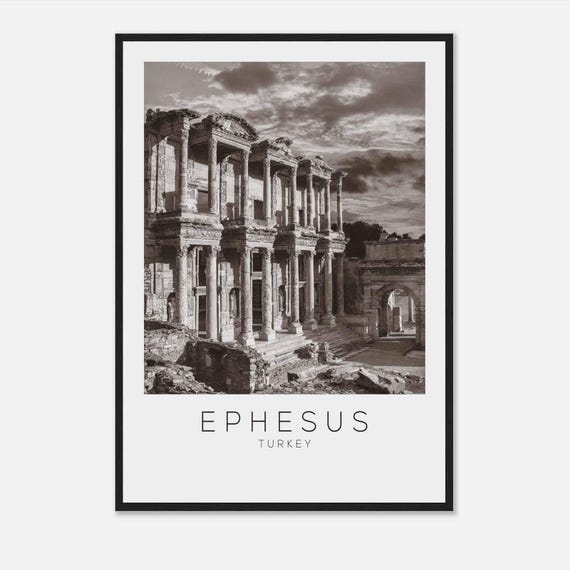 Ephesus Turkey Minimalist Travel Poster Print