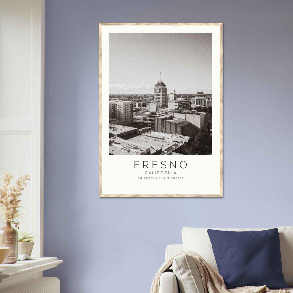 Fresno California Photo Travel Poster Fresno California Travel Print Minimalist Travel Print - Image 2