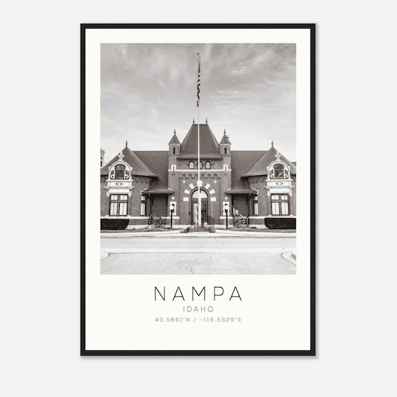 Nampa Idaho Photo Travel Poster Print Minimalist