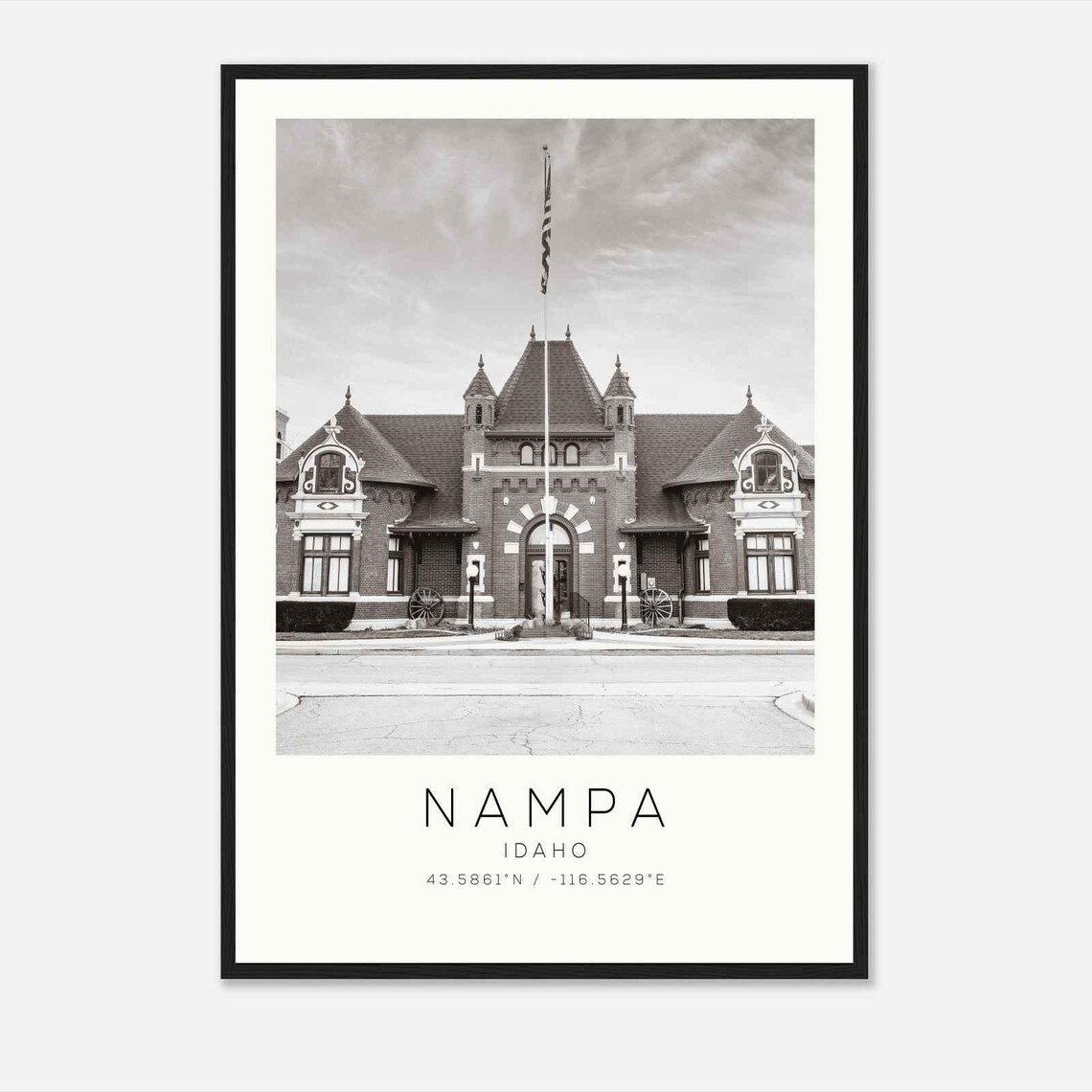 Nampa Idaho Photo Travel Poster Print Minimalist