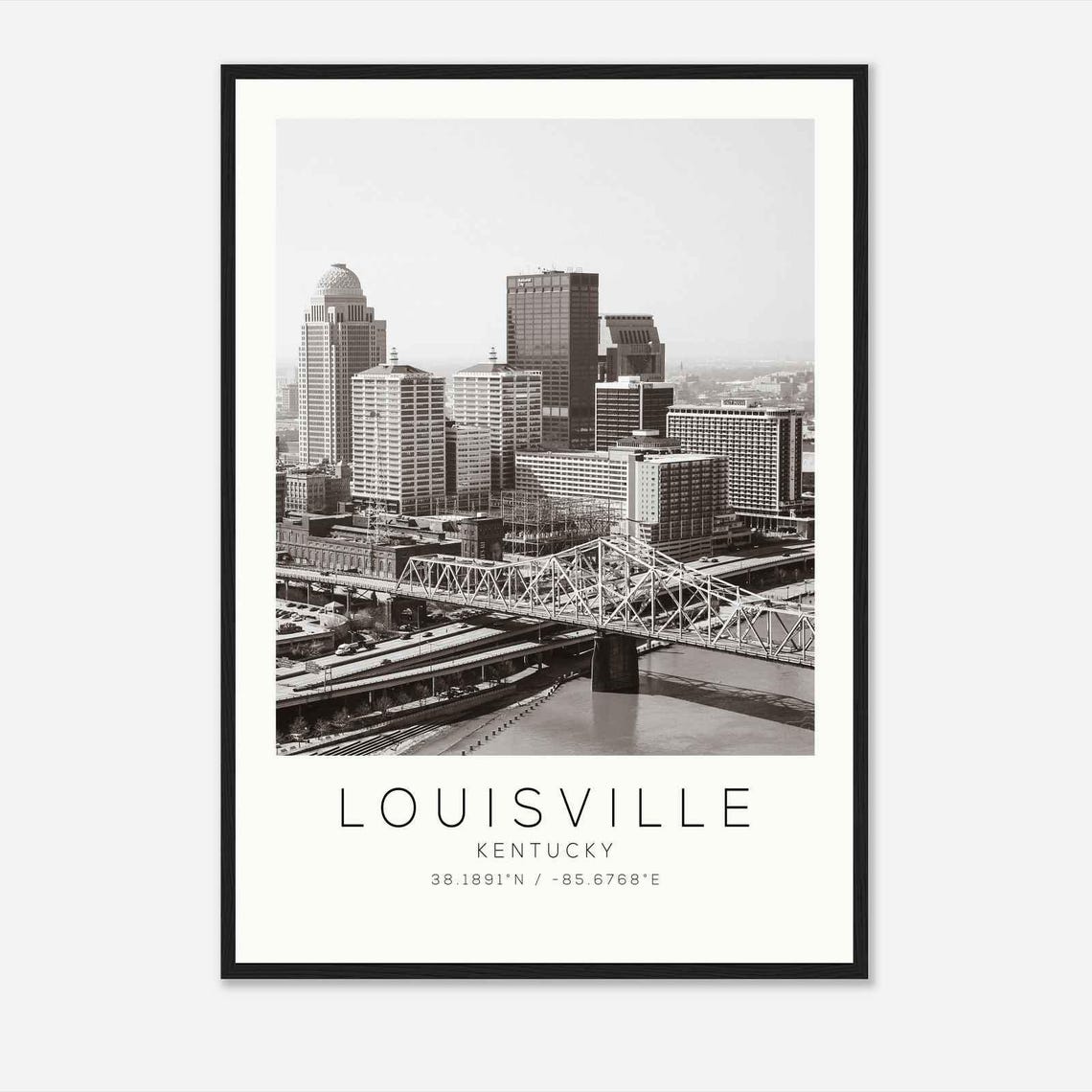 Louisville Kentucky Photo Travel Poster Louisville Travel Print Minimalist Travel Print Ds2