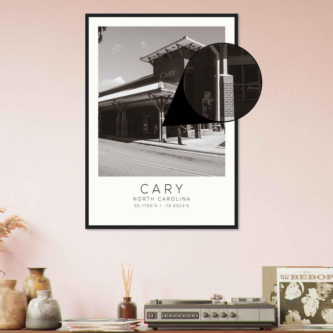 Cary North Carolina Historic Train Station Clock Tower Poster - Image 4