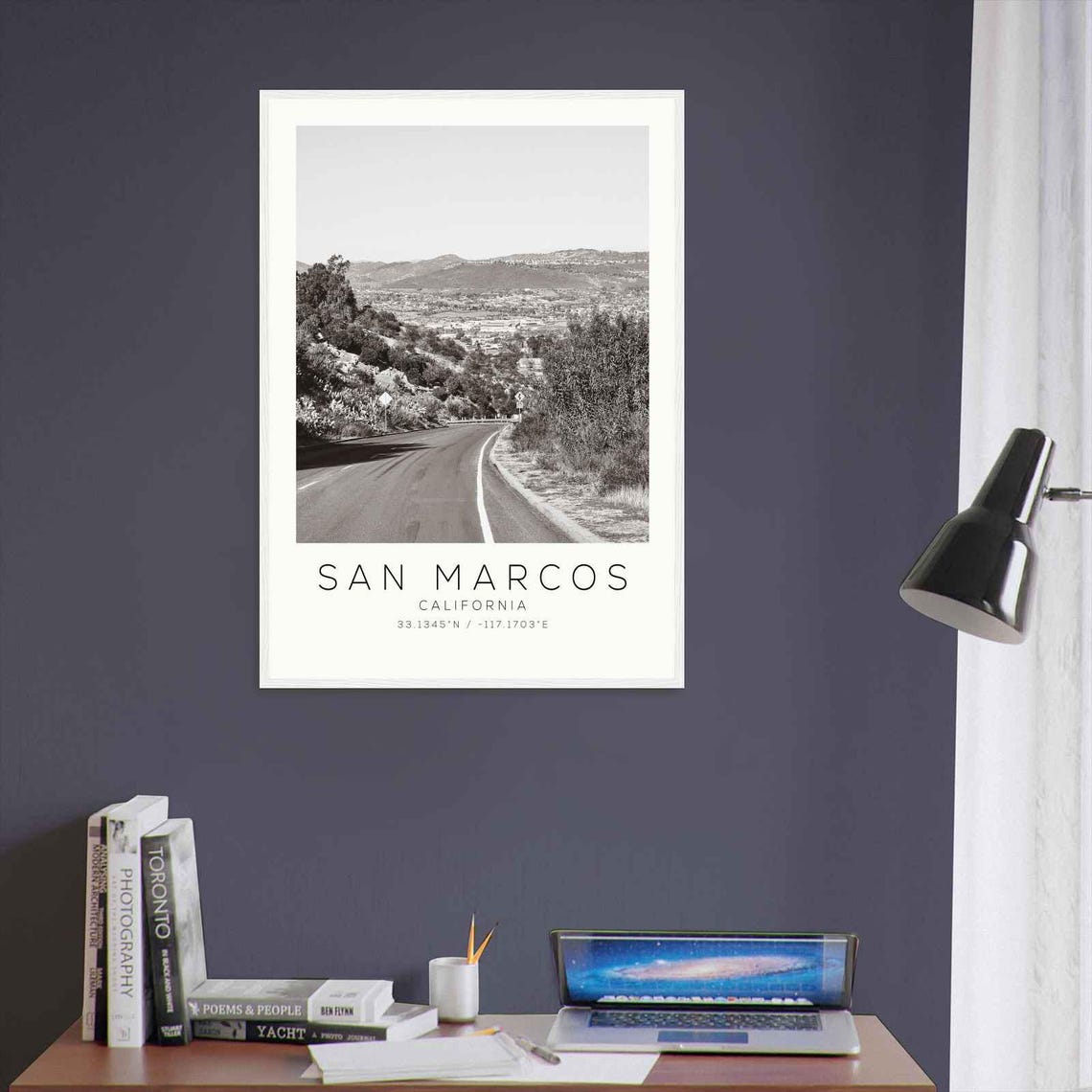 San Marcos California Winding Road Hills Valley View Photo Poster - Image 3