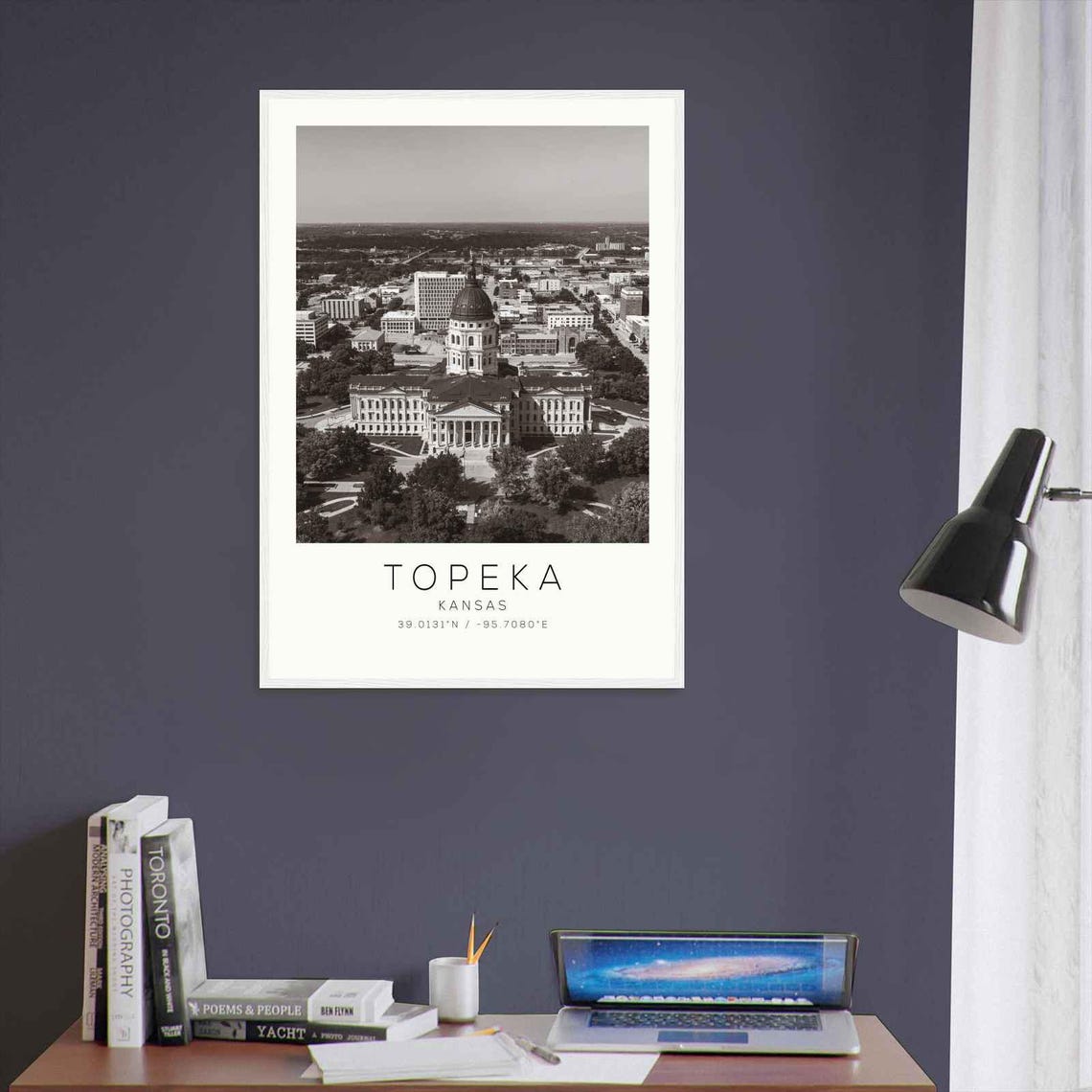 Topeka Kansas State Capitol Dome Aerial Minimalist Photo Poster - Image 3