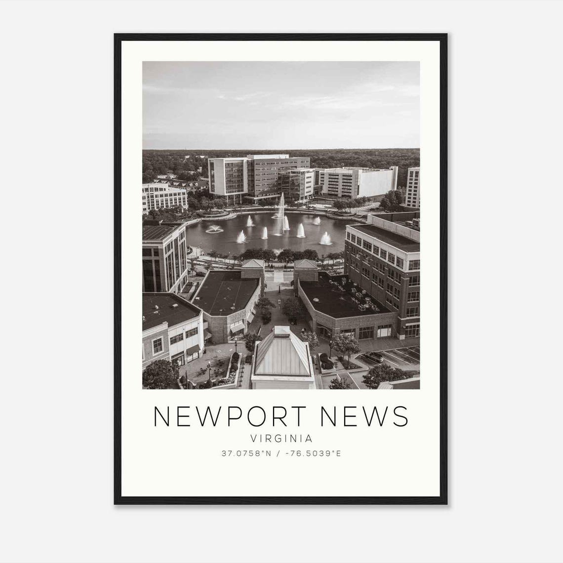 Newport News Virginia Photo Travel Poster Newport News Travel Print Minimalist Travel Print