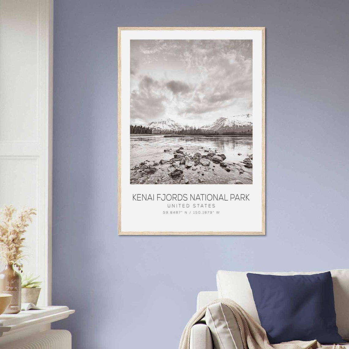Kenai Fjords National Park United States Travel Photo Poster Bw Kenai Fjords National Park Travel Print Minimalist Travel Poster Print - Image 2