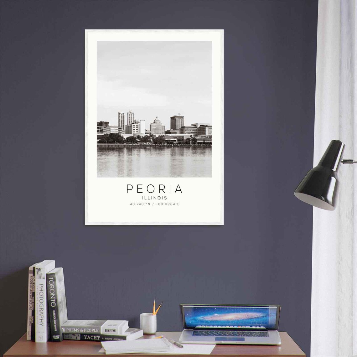 Peoria Illinois Minimalist Travel Poster, Art Print - Image 3
