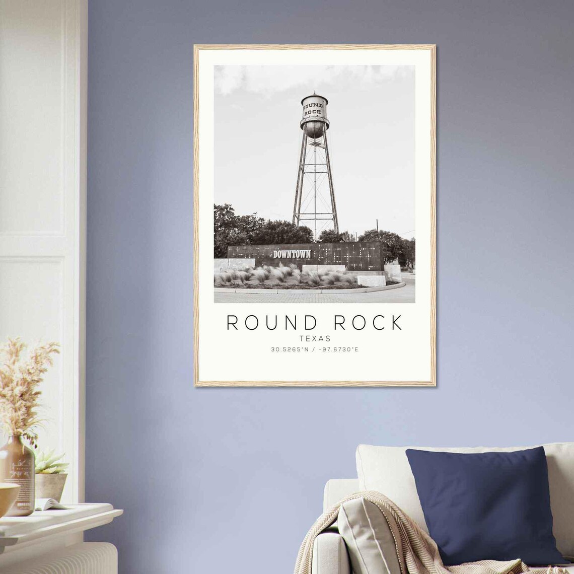 Round Rock Texas Travel Poster, Minimalist Photo Print - Image 2