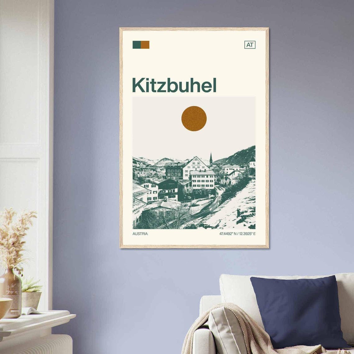 Kitzbuhel Austria Alpine Ski Town Winter Minimalist Travel Poster - Image 2