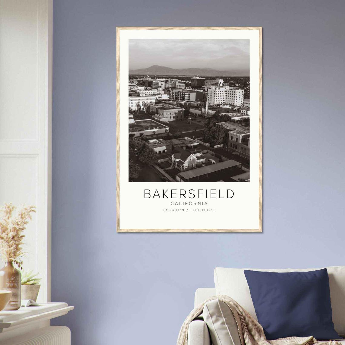 Bakersfield California Photo Travel Poster Bakersfield California Travel Print Minimalist Travel Print Ds2 - Image 2