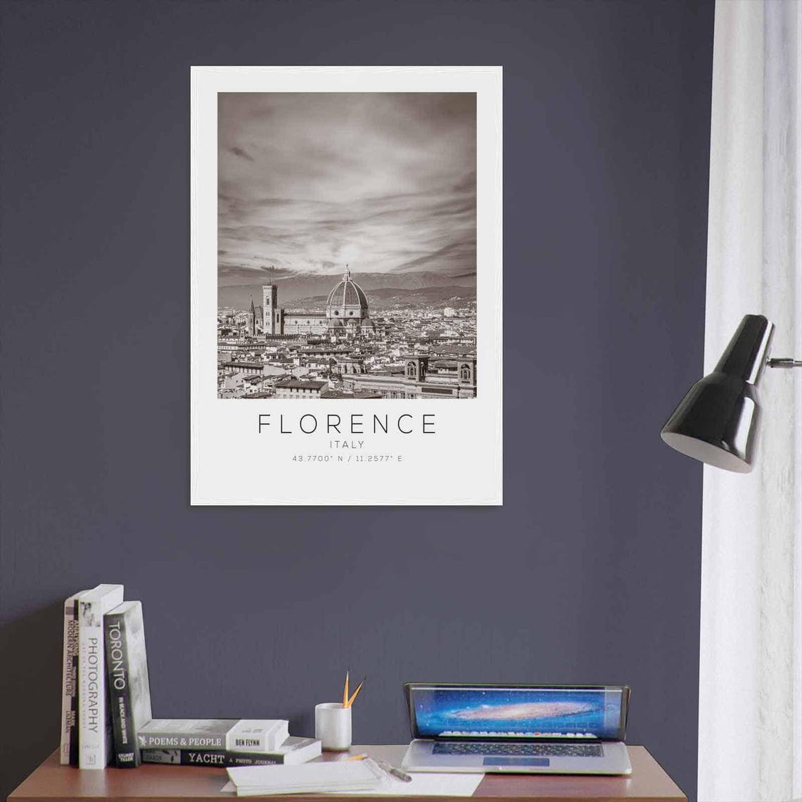 Florence Italy Duomo Cathedral Black and White Travel Poster - Image 3