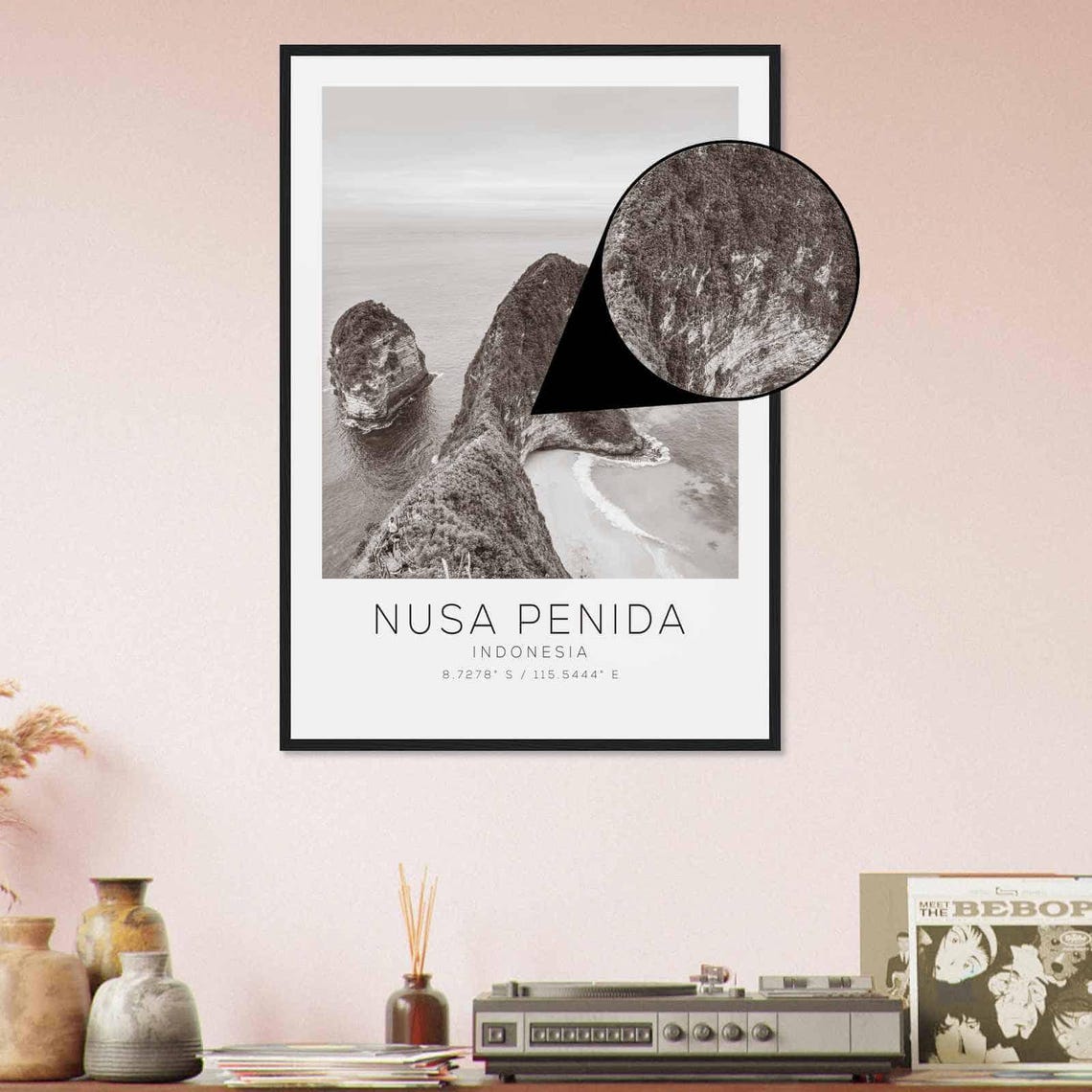 Nusa Penida Indonesia Travel Photo Poster Bw Nusa Penida Travel Print Minimalist Travel Poster Print - Image 4