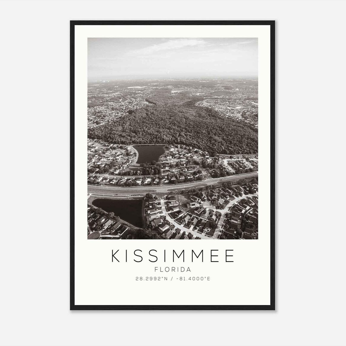 Kissimmee Florida Photo Travel Poster Kissimmee Travel Print Minimalist Travel Print Ds1
