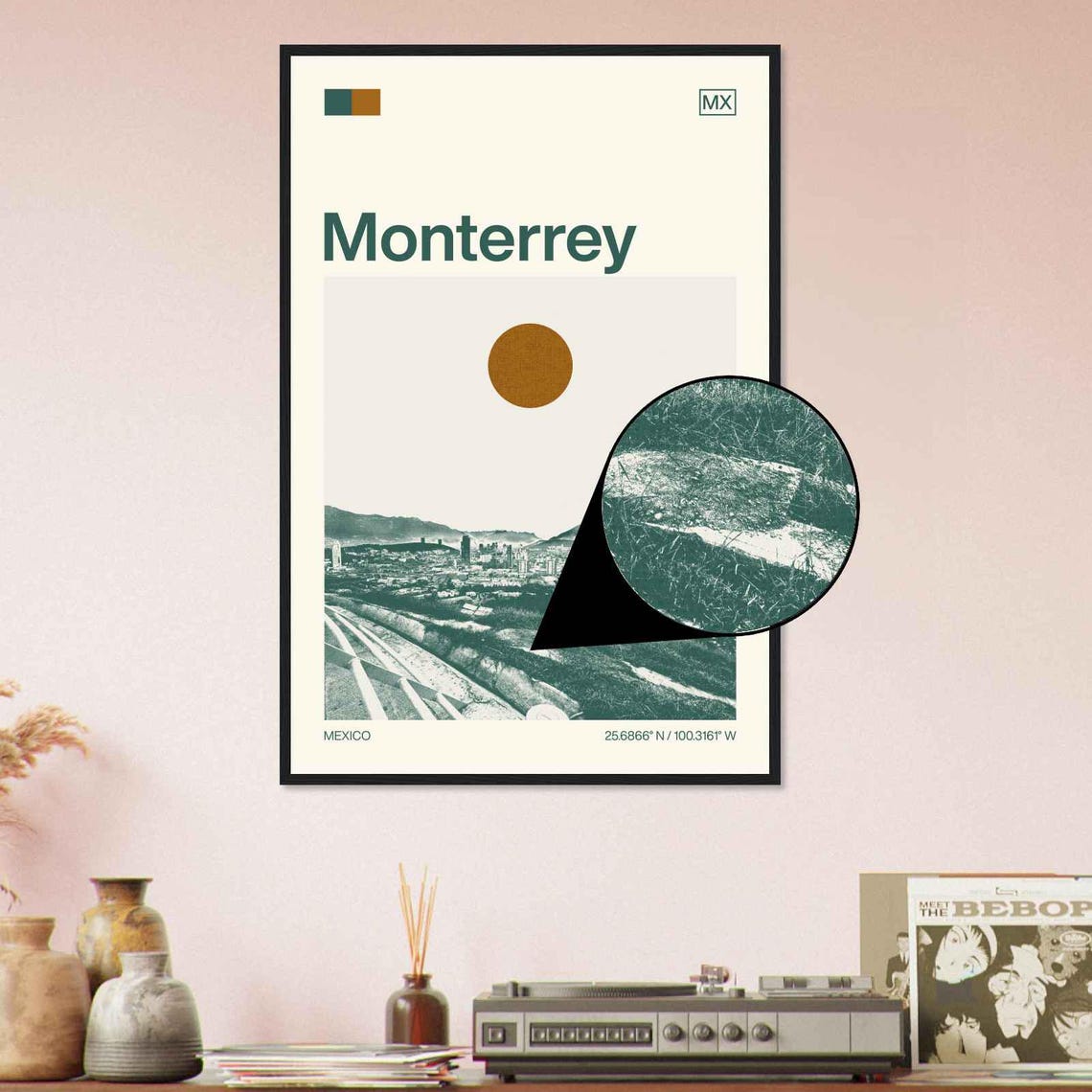 Monterrey Mexico Minimalist Monochrome Travel Photo Poster - Image 4