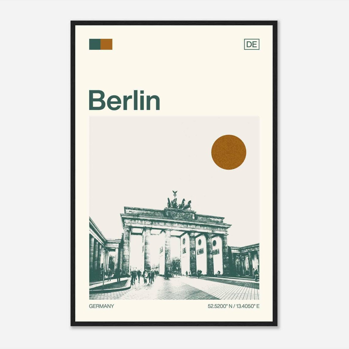 Berlin Germany Minimalist Monochrome Travel Poster