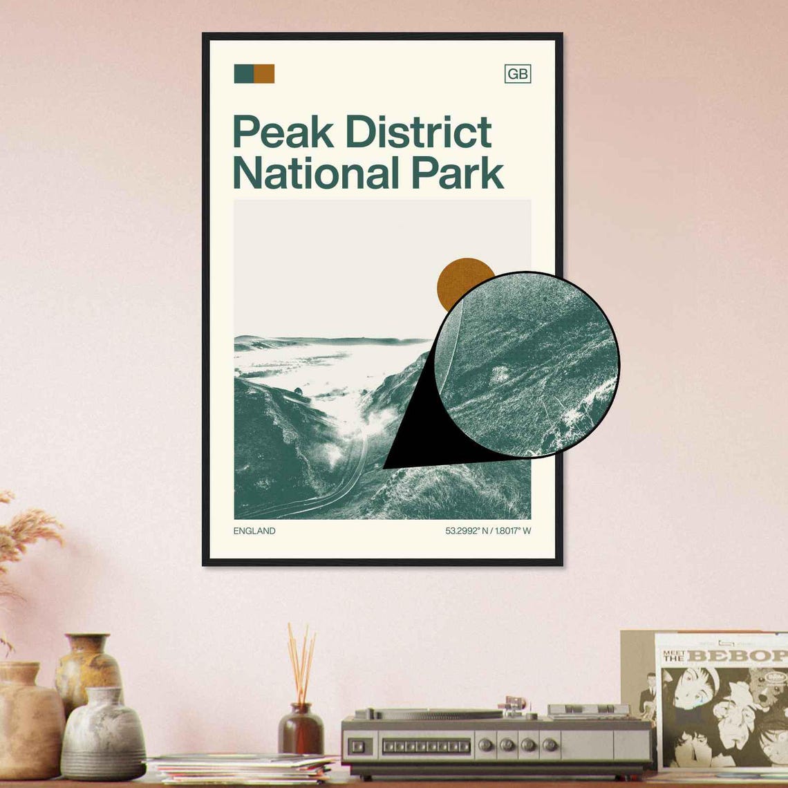 Peak District England Mountain Valley Road Minimalist Travel Poster - Image 4